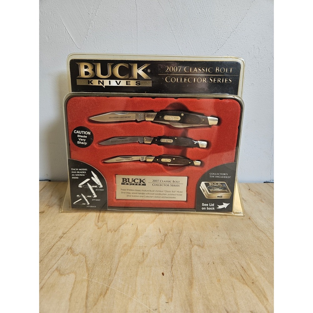 Buck 2007 Classic Bolt Collector Series 373 Trio 375 Deuce 379 Solo Knife Set